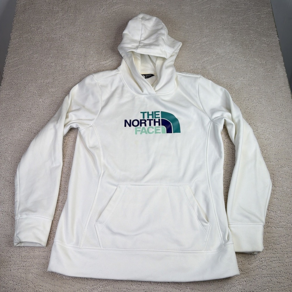 Women's The North Face Large White‎ Graphic Pullover Hoodie Sweatshirt